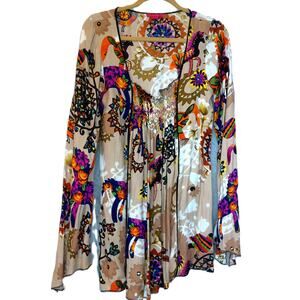 Mystery Dress Tribal Abstract Horses Tunic Size Medium